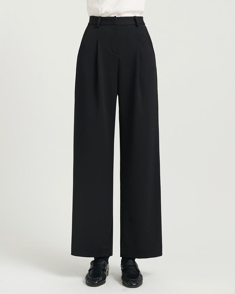 FORMATIVE Satin Back Stretch Wide Pants (Fmpt1024F)_Black