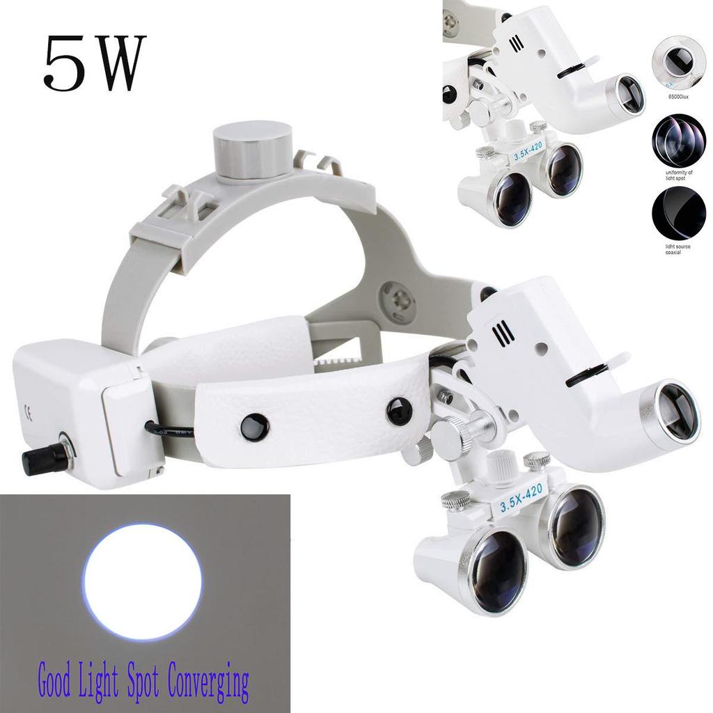 Dental & Medical Head-Mounted Magnifier with 5W Strong Light for Surgery and Orthopedics