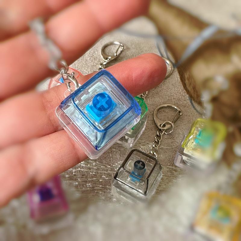 Creative Keycap Keychain Decompression Keycap Pendant Mechanical Keyboard Keyswitch Keychain Novelty Backpack Decoration Gifts
