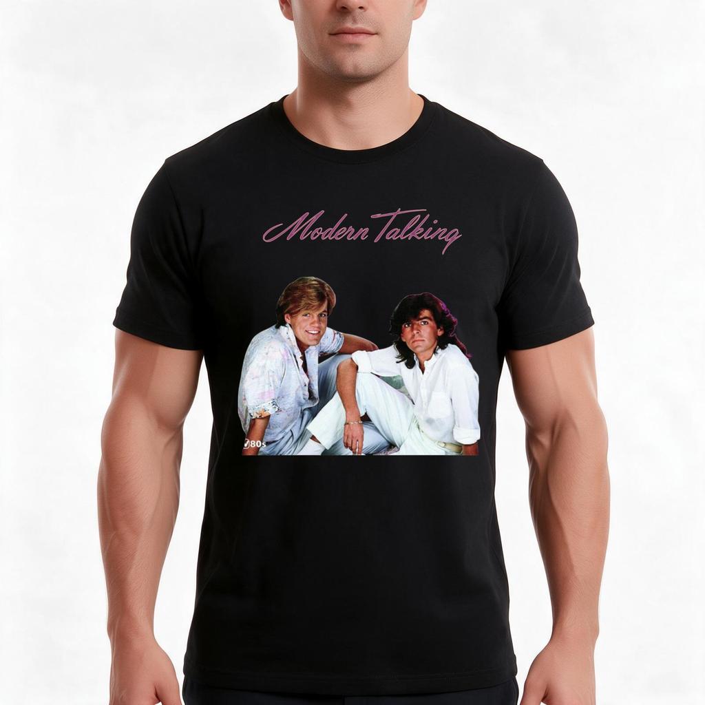 Modern Talking Tshirt Summer Casual Cotton Tee Oversized Streetwear Tops Vintage Graphic Print Loose Fit Short Sleeve