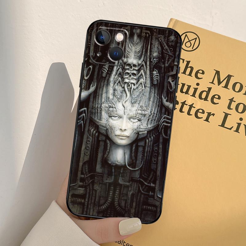 Hr Giger Li II Phone Case For iPhone 16 15 13 11 12 14 Pro Max 13 12 mini XR 16e 15 16 Plus Full Cover