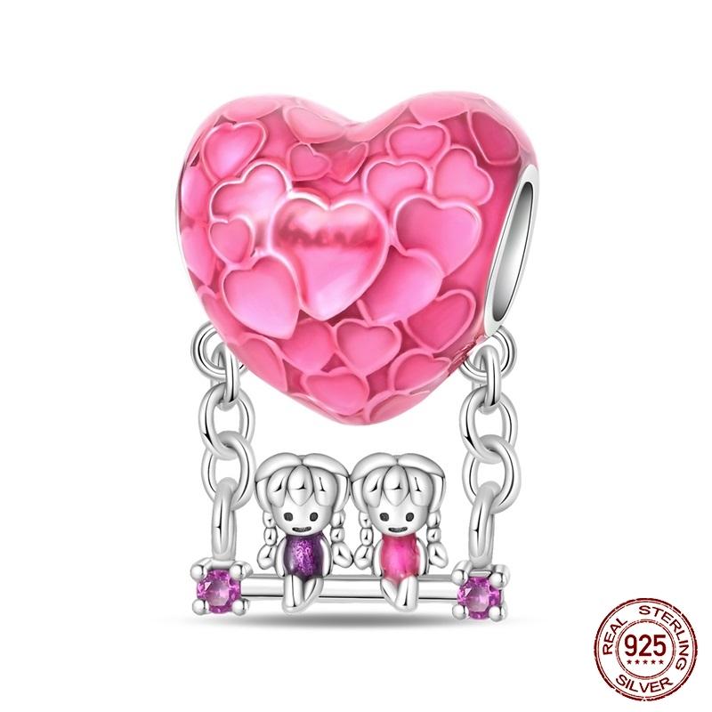 New Black/Red/Blue/Green/Purple Heart Series For Original Bracelet Bead Charm 3Mm Diy Necklace Pendant Accessories