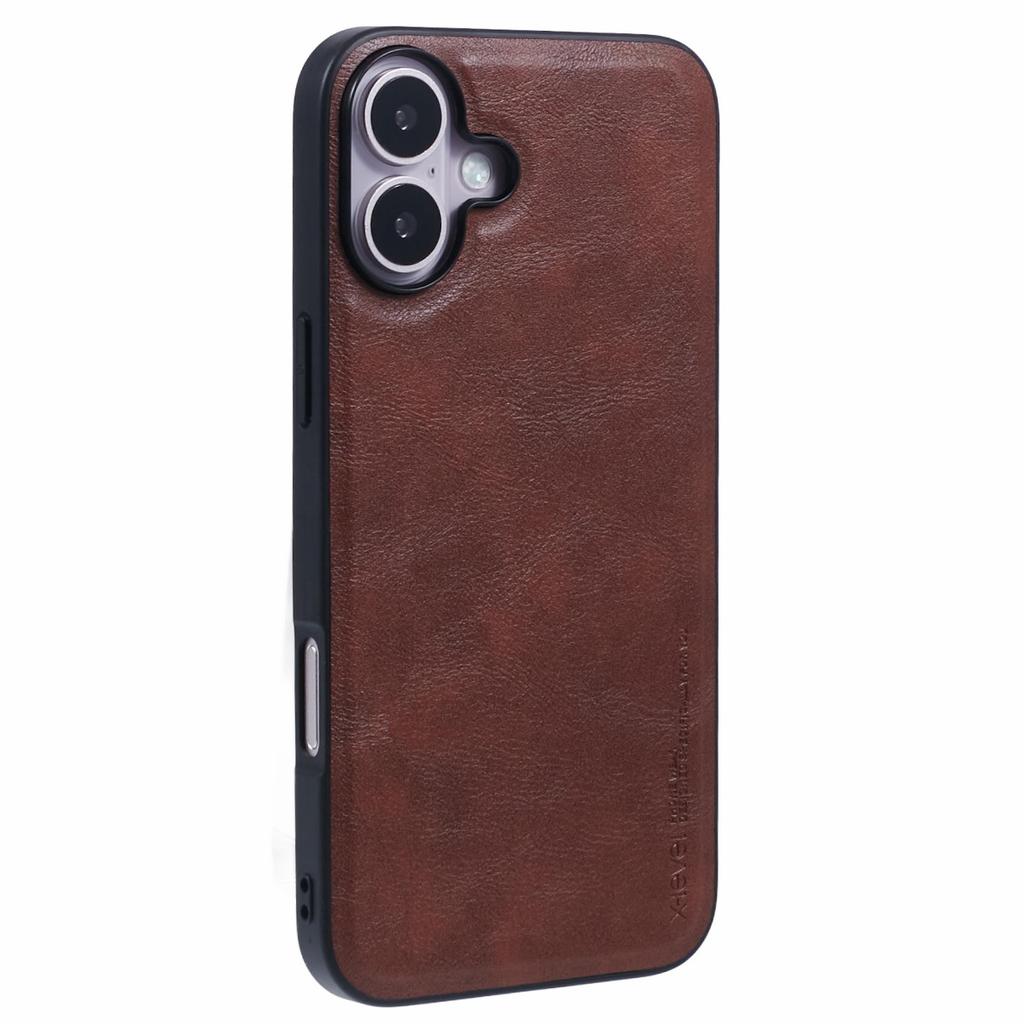 X-LEVEL Bojue-3 Series For iPhone 16 Case Anti-Scratch Leather Coated PC+TPU Back Cover