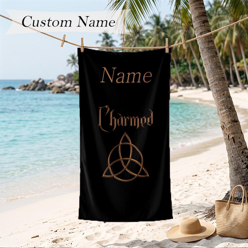 Charmed Custom Name Printed Beach Towel Personalized Soft Towel For Swimming Beach Travel