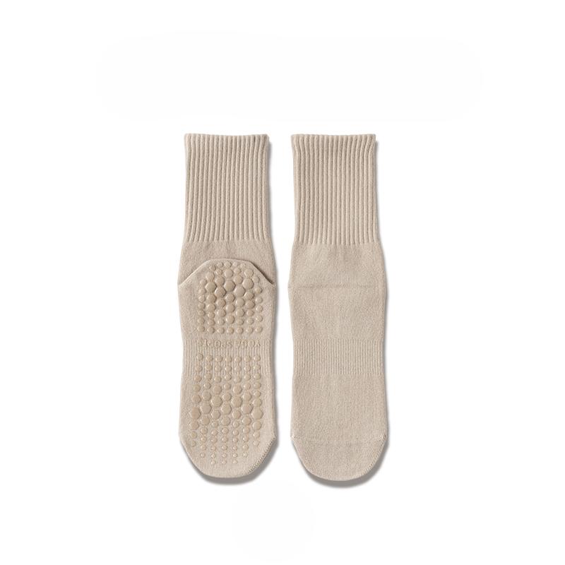 

Носки для йоги, Женские летние хлопковые носки до середины икры для фитнеса, танцев, профессионального пилатеса, противоскользящие спортивные бесшовные носки для пола 1 pair