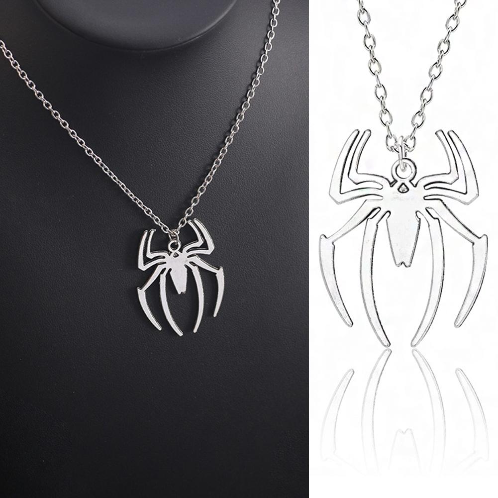 Simple Stainless Steel Spider Pendant Necklace for Men and Women Fashion Party Jewelry Gift