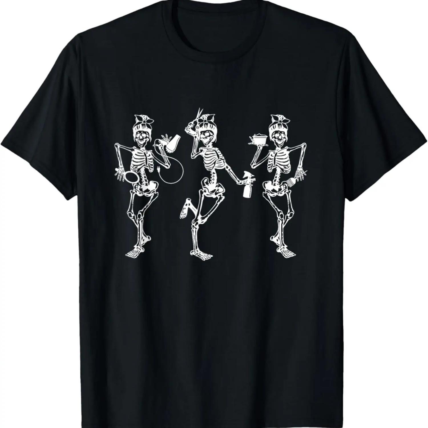 Hairstylist Skeleton Hairdresser Hair Stylist T-Shirt S чёрный
