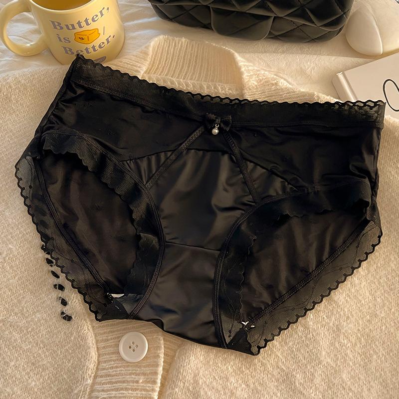 Women's Underwear Women's Panties Waist Lift Hip Breathable Briefs Hollow Translucent Sexy Bow Wrap Hip