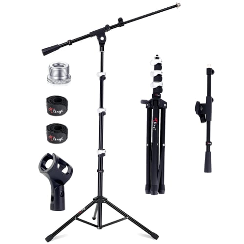 

Tlingt Microphone Stand, Stand Microphone, Boom Straight Microphone Stand with Portable Telescopic Boom Arm, Perfect for Pub Gigs, Live Performances,