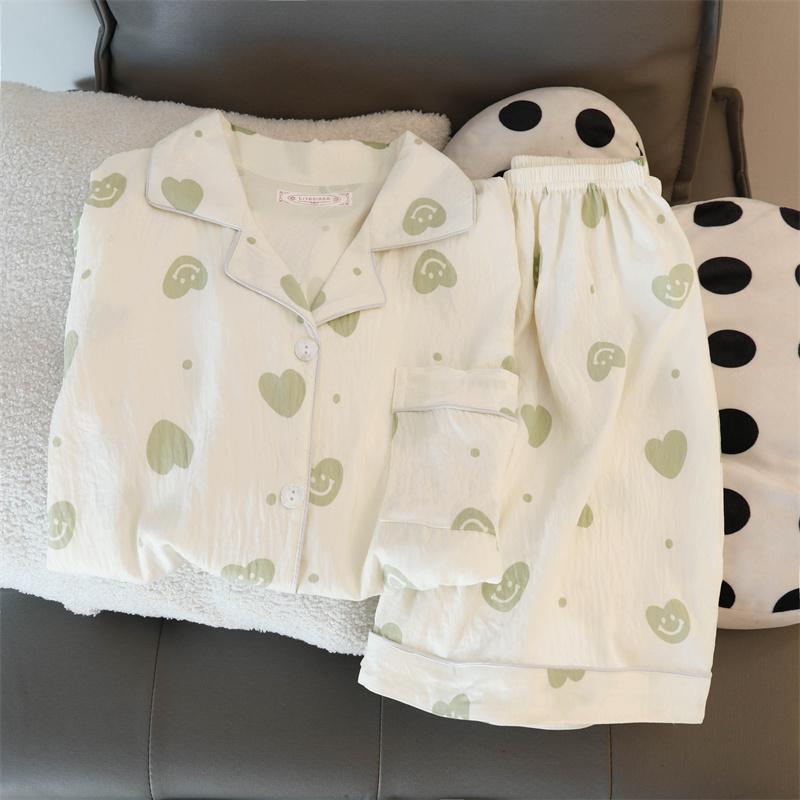 Dame Hverdagspysjamas Nattøy Bomull Pysjamassett Nattkjoler Topp Shorts Nattklær Glatt Mykt 2-delt Sett Nattøy Antrekk