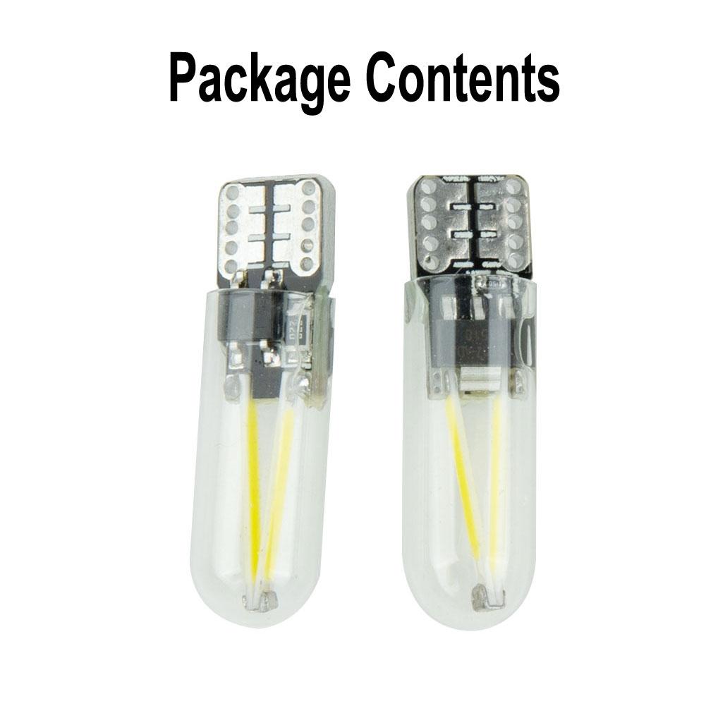 2pcs 12V-24V COB, LED Car Truck Glass License Plate Light Bulb White &6500K