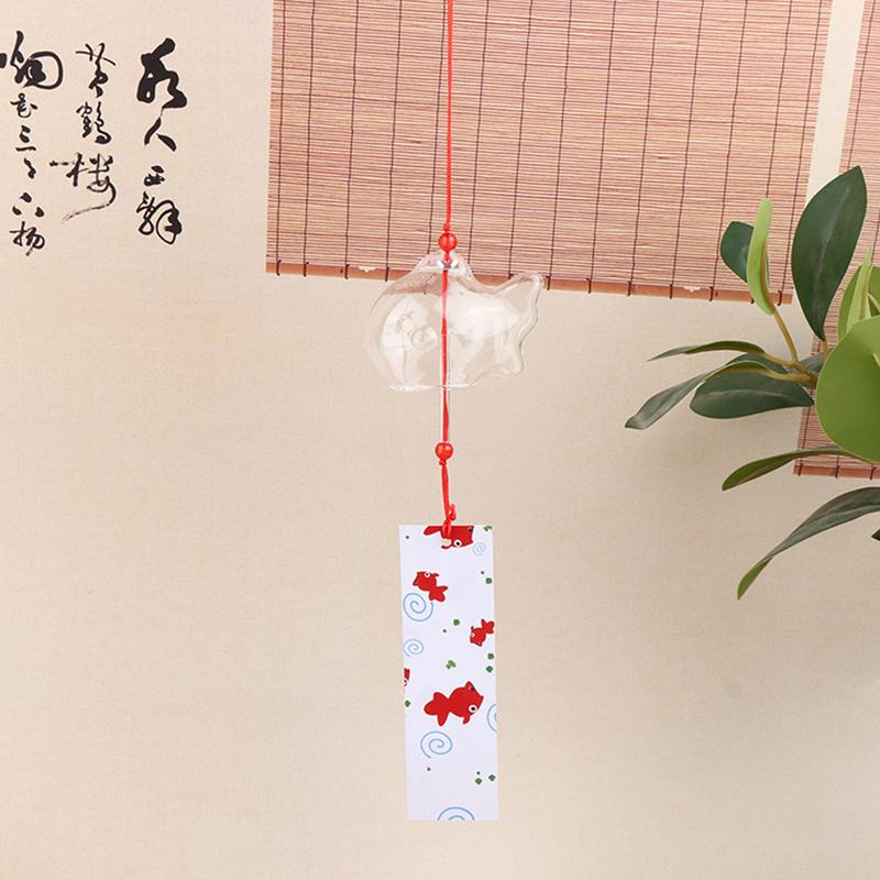 Vindspel Klockspel Japansk Stil Glas Fisk Trädgård Hängande Utomhusdekor Hänge Furin Dekorativa Fiskprydnader