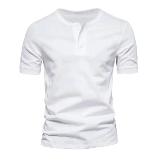 

Men Button Crewneck T-Shirt Solid Color Short Sleeve Summer Shirt Casual Tee Shirt for Gym Workout Street Beach Wear S белый