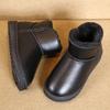 Snow Boots Winter Velvet Thickened Large Cotton Shoes Bread Black Leather Surface Fur Integrated