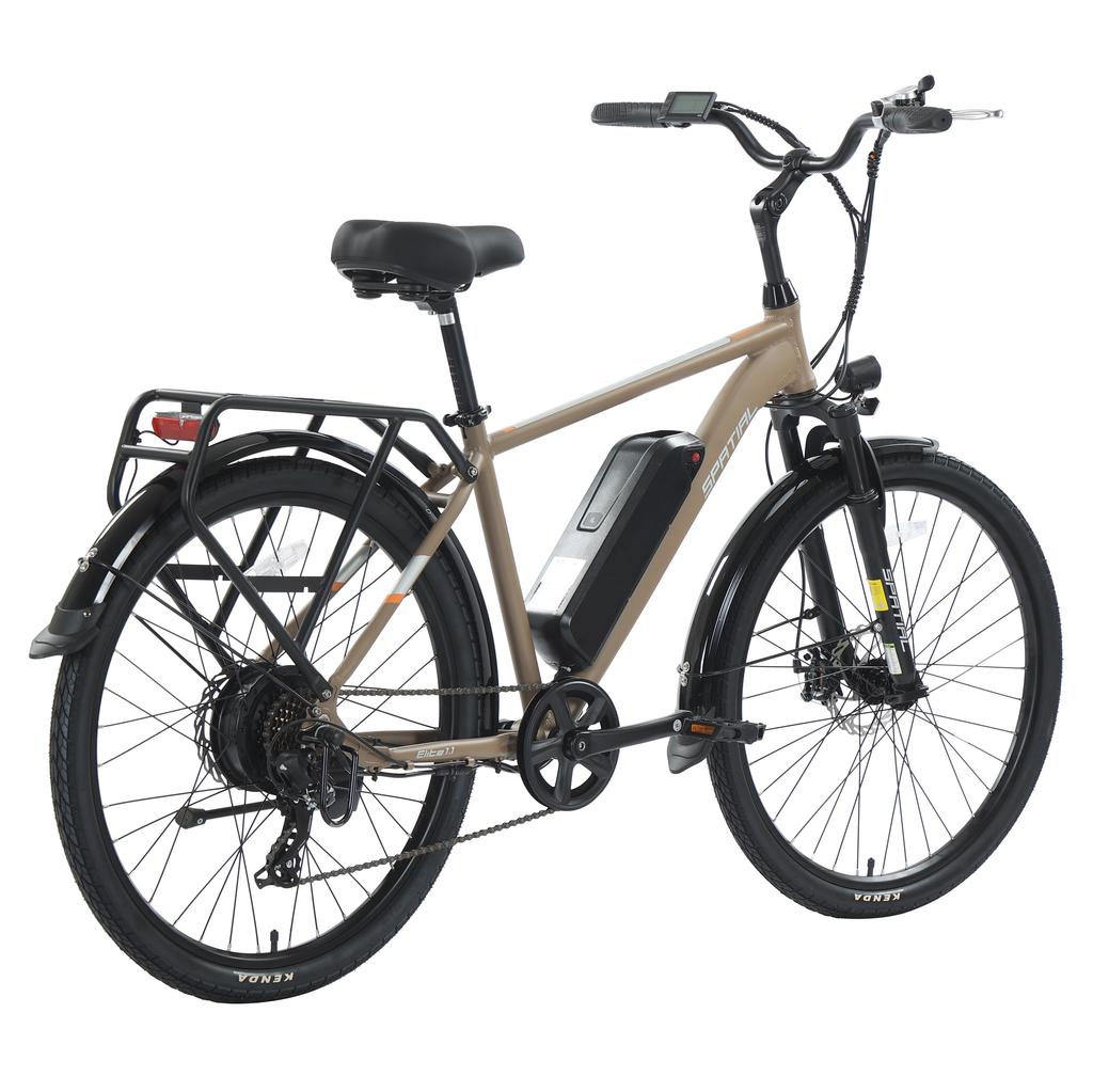 SPATIAL Elite Men's Multi Terrain Electric Bicycle With TowSeat 250W Motor 36V13AH Battery 26 Inch Road Tires  Electric Bike Outdoor Riding E-Bike