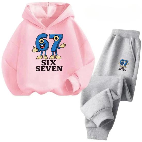 Steal a Brainrot Tracksuit 67 Six Seven Print Kid's Clothes Hoodie+Pants Suit 2pcs Set Boy Girl Children Holiday Gifts