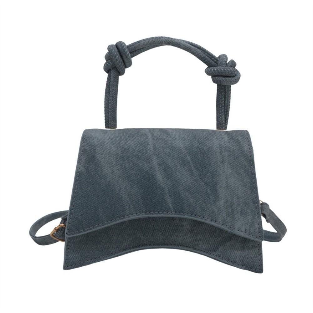 Square Simple Crossbody Bag Purse PU Leather Handbag Elegant Smudging Square Bag Outdoor синий