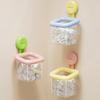 Dopamine Color Suction Cup Storage Box Wall Hanging Transparent Waste Face Towel Organizer Abs Cosmetic Holder Case
