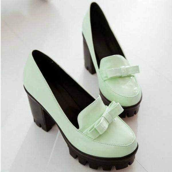 Velká velikost 34-43 Velikost Vodotěsná Platforma Silný podpatek Super vysoký podpatek Jednonožky Motýlek Lakovaná kůže Velkoformátový motýlek Dámské boty