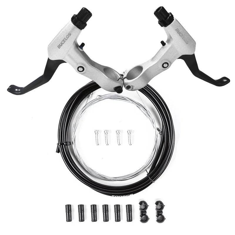 BUCKLOS Mtb Mechanical Disc Brake Caliper Set Bike Brake Levers with Cable Front Rear Bicycle Disc Brake Rotors Cycling Parts