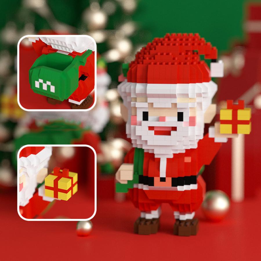 Non-Toxic Kids Christmas Toys Building Blocks Micro Bricks Diy Mini Tree Santa Claus Snowman Christmas Decorations New Year