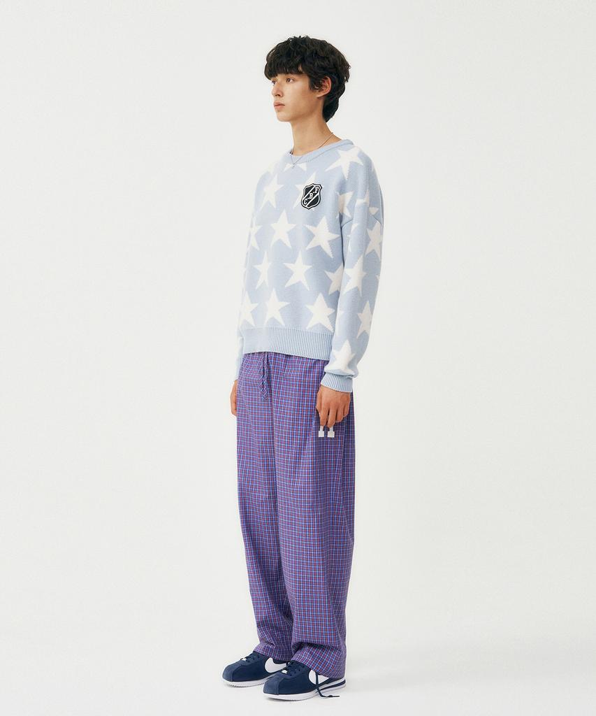 Peulomaleul 80S Vintage Graphic Knit / Sky Blue