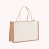 Women Burlap Jute Tote Bag Large Capacity Canvas Casual Shopping Bag Grocery Tote Handbag Ladies Outdoor Handbag
