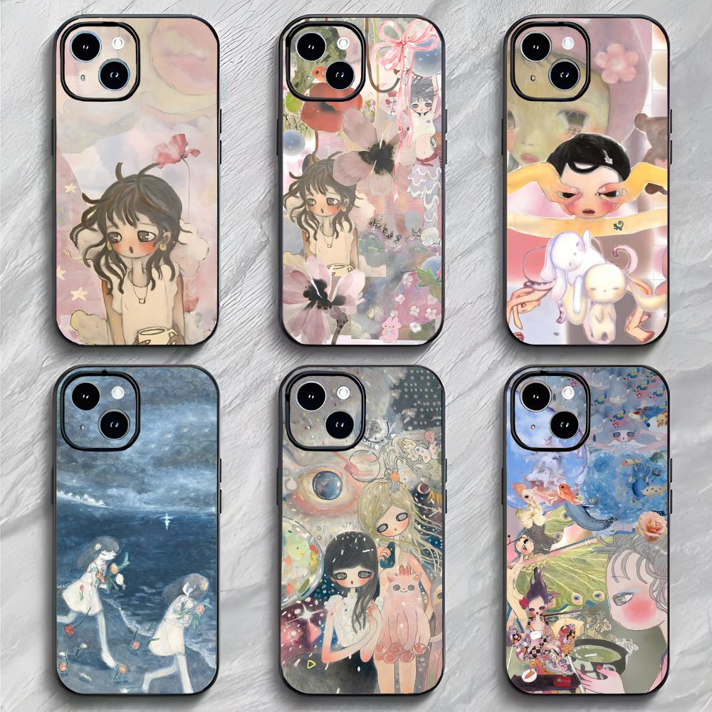 Creative Cute Japanese Art A-Aya Takano Phone Case Phone Case Soft Packaging Lightweight For iPhone17 16 15 14 13ProMax
