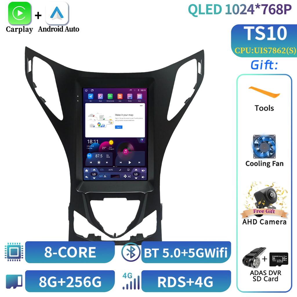 9.7" Android 14 For Hyundai Azera 2011-2012 Car Radio Multimedia Central  Navigation 4G GPS Carplay Android Auto Carplay Screen