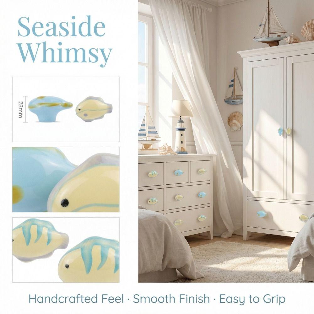 Cute Design Cabinet Handle Cartoon Animal Ceramic Knob Furniture Handle Cabinet Drawer