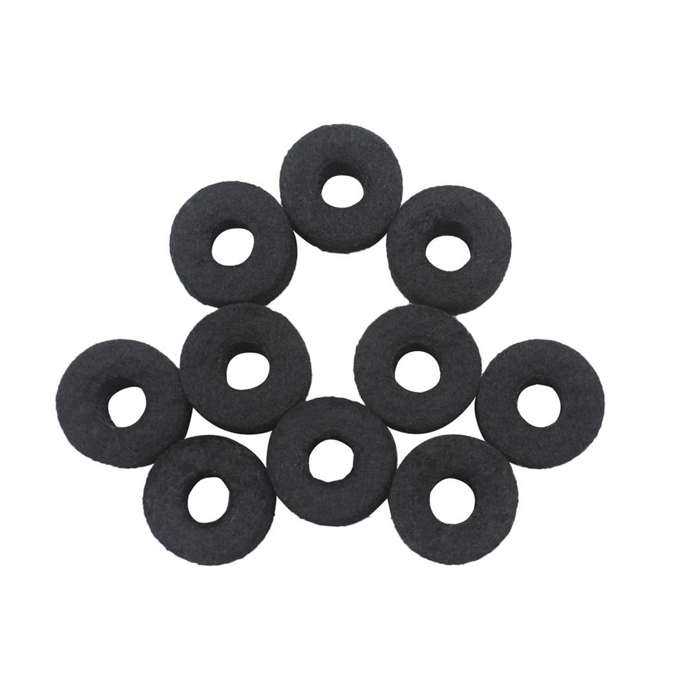 10pcs Drum Cymbal Felt Pads Set Replacement Parts Black Accessory