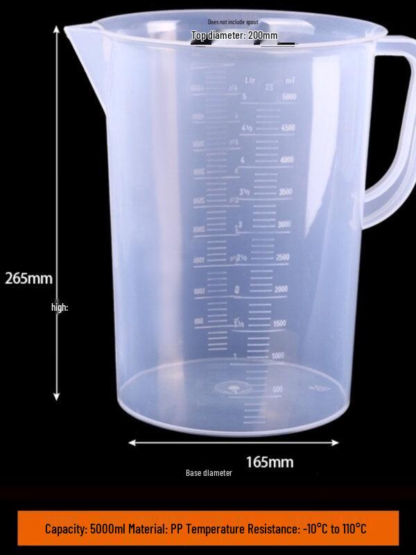 ZISIZ 5000ml Plastic Measuring Cup