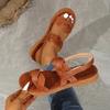 Women's Solid Sandals Flat Comfort Casual Beach Sandals