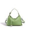 Classic spring and summer woven handbag leather shoulder bag commuter simple messenger bag
