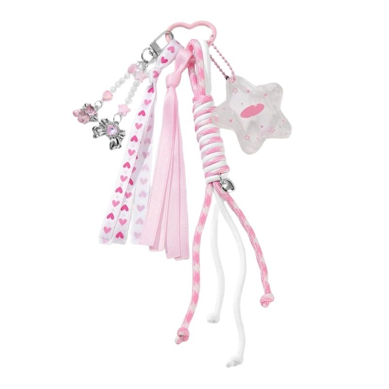 Unique Mini Bag Accessory With Acrylic Frame And Metal Star DIY Craft Keychain Decoration for Women