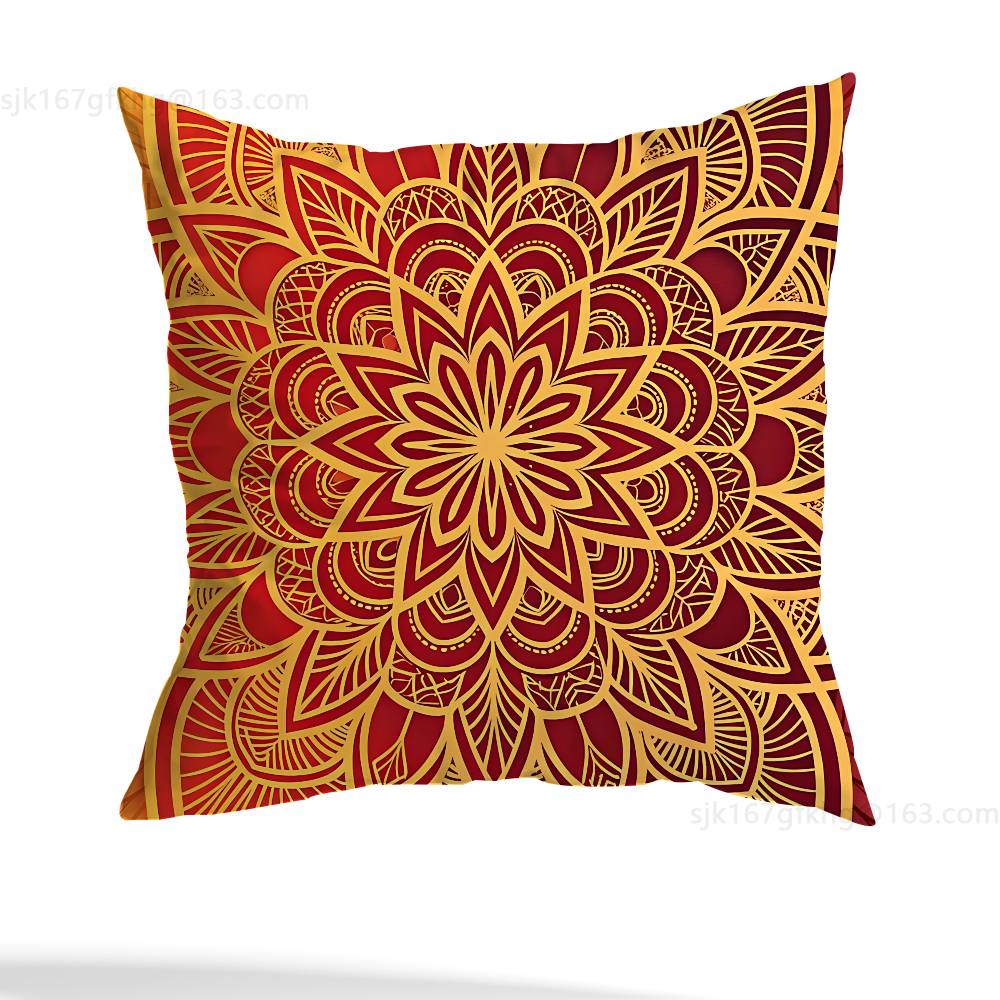Flower Of Life Mandala Pillow Case Sofa Living Room Bedroom Headboard Backrest Cushion Square Cushion Nap Time