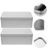 FRCOLOR Tin Can Storage Can Set of 2 Square Rectangular With Lid Small Item Container Metal Case Cookie Can Confectionery Tea Caddy Sundries