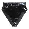 Sexy Damen Hohe Taille Heiße Shorts Latex PVC Glänzend Mikro-Tanga Slips Erotische Dessous Glatte Tangas Bühnentanz Hausmädchen Kleidung