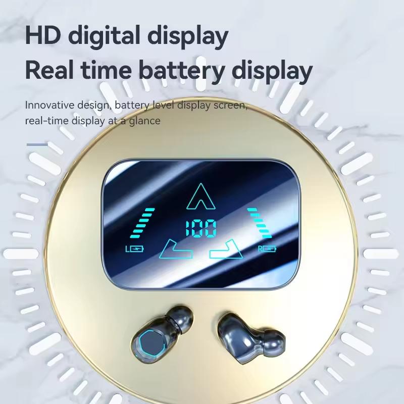 M48 Wireless Bluetooth Headset Noise Cancelling LED Earbud with Mic Wireless Headphones Bluetooth Earphones