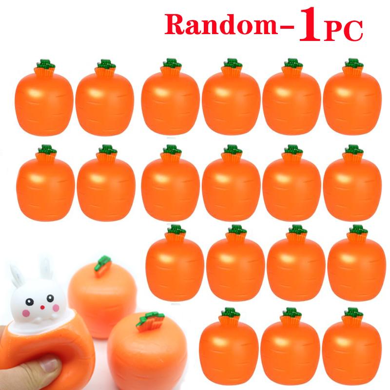 1/15 ADET Paskalya Havucu Tavşan Sıkma Kupası Stres Giderici Kawaii Pop Up Tavşanlar Sıkma Topu Fidget Oyuncakları Paskalya Hediyeleri Parti Hediyelikleri