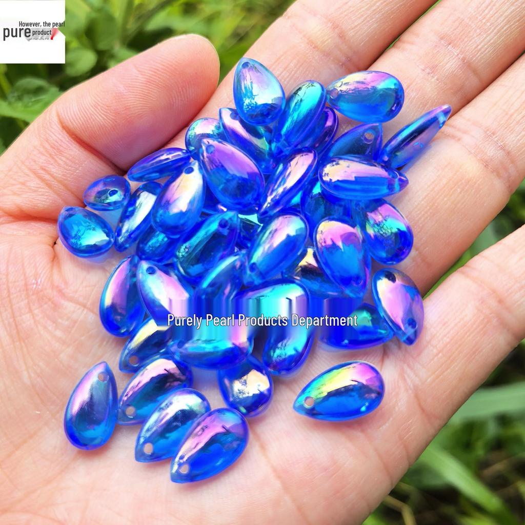 8x14mm Glossy Teardrop Beads for Handmade DIY Weaving, Hairpin Headdresses, and Tassel Pendants