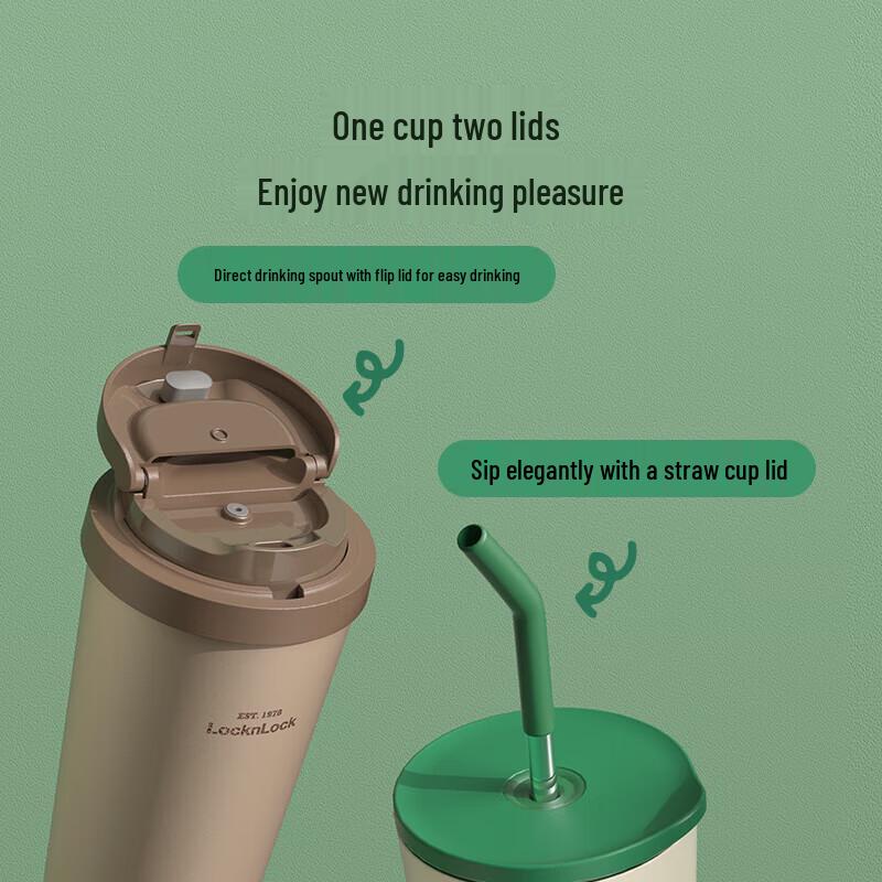 Lock&Lock Ceramic Coated Insulated Tumbler with Straw