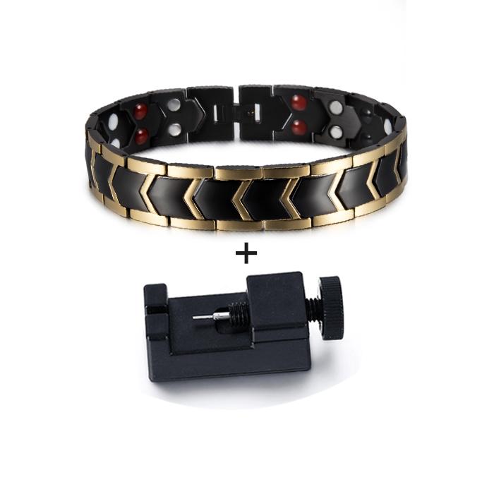 Wrist Band Magnetic Bracelet Male Black Stainless Steel Bracelet Men Hand Chain Wide Health Energy Germanium Bracelets for Men