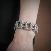 Bracciale a Catena per Moto Rock and Roll Uomo Metallo Braccialetti da Uomo Taglia Grande 22/24CM Lungo 21MM Largo Acciaio Inossidabile Gioielli da Polso