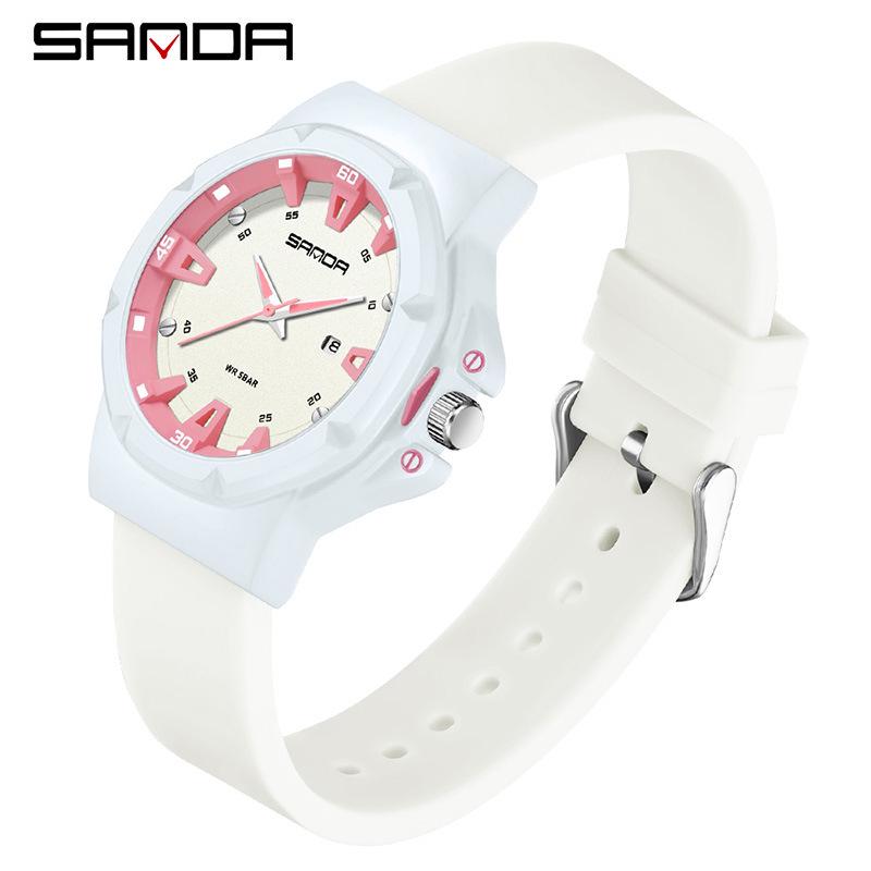 SANDA Quartz Watch: Stylish Casual Watch for Students with Calendar Feature.