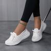 Women's White Breathable Sneakers  Lightweight Low Casual Attire & Athletics, Women Shoes