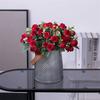 Artificial Flowers Bouquet White Red Rose Eucalyptus Leaves Wedding Decoration Peony Fake Flower For Party Home Decor Outdoor