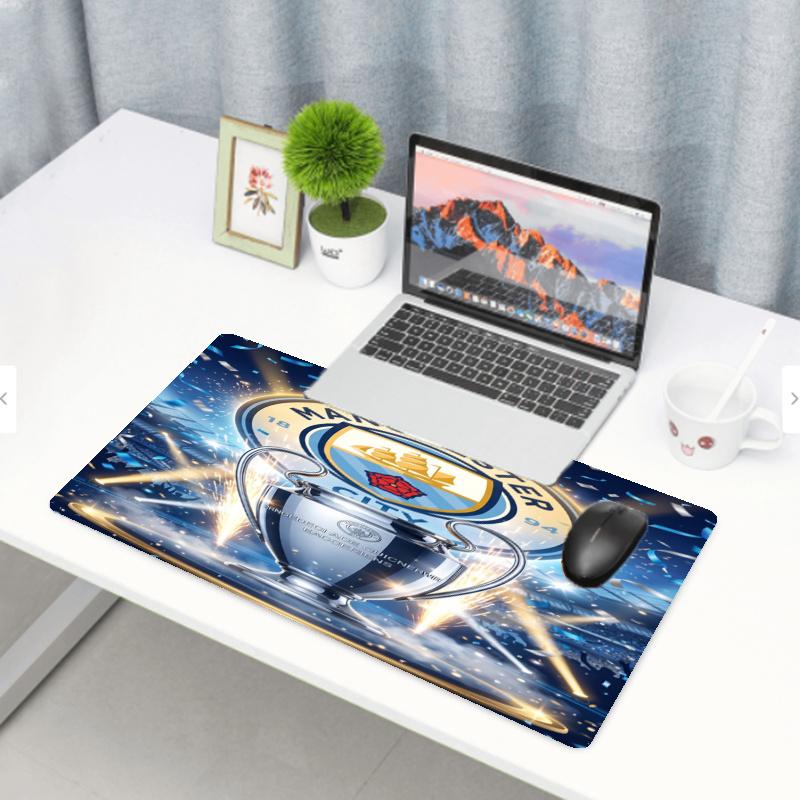 Manchester City FC Print Mouse Pad, Anti‑Slip Desktop keyboard Mat, for PC Laptop Gaming Working Daily Use, Cool Festival Birthday Gift