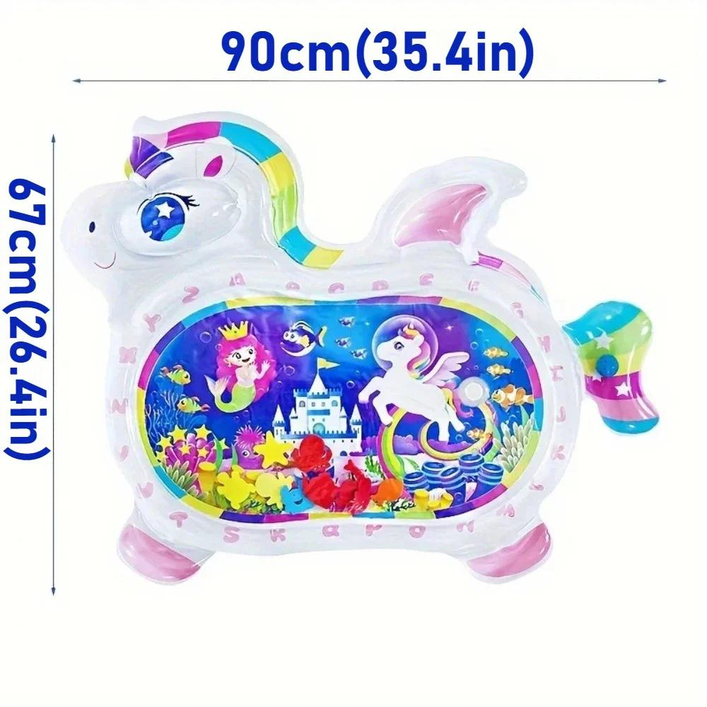 

Водяні килимки для викладання на животик з єдинорогами для немовлят, надувні килимки для гри у воді, розвиваючі кімнатні іграшки для немовлят, новонароджених та малюків
