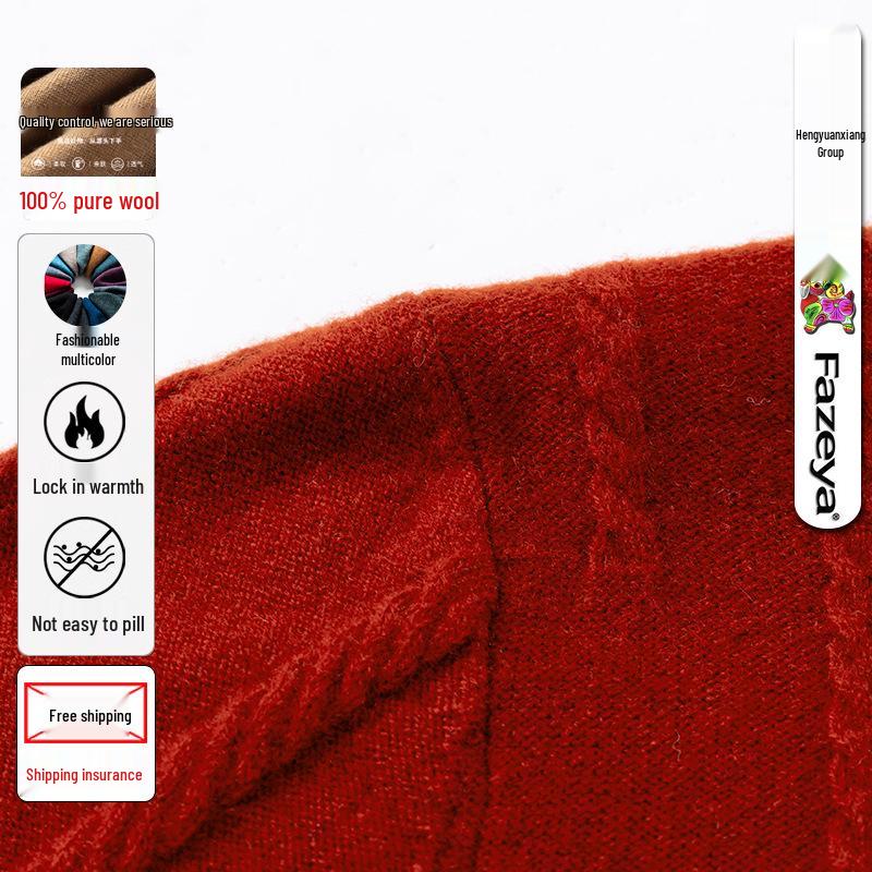 Women's Autumn Winter Wool Sweater: Short Half-High Collar, Knitted, Perfect for Mothers